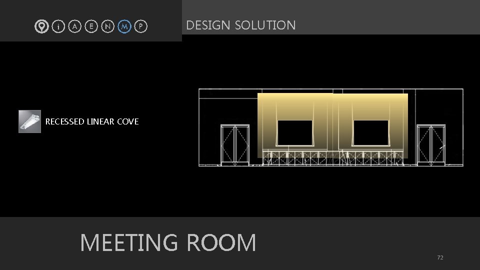 DESIGN SOLUTION § RECESSED LINEAR COVE MEETING ROOM 72 