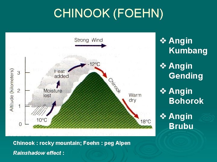 CHINOOK (FOEHN) v Angin Kumbang v Angin Gending v Angin Bohorok v Angin Brubu