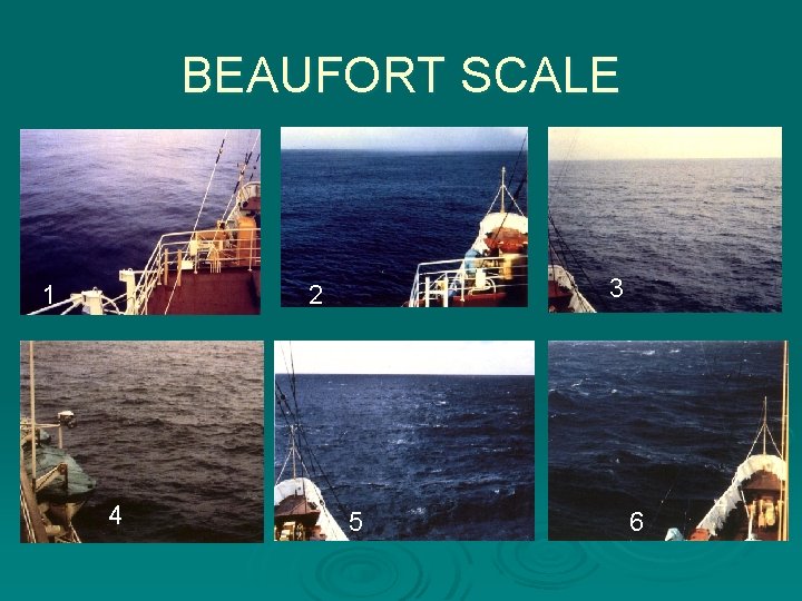 BEAUFORT SCALE 1 3 2 4 5 6 