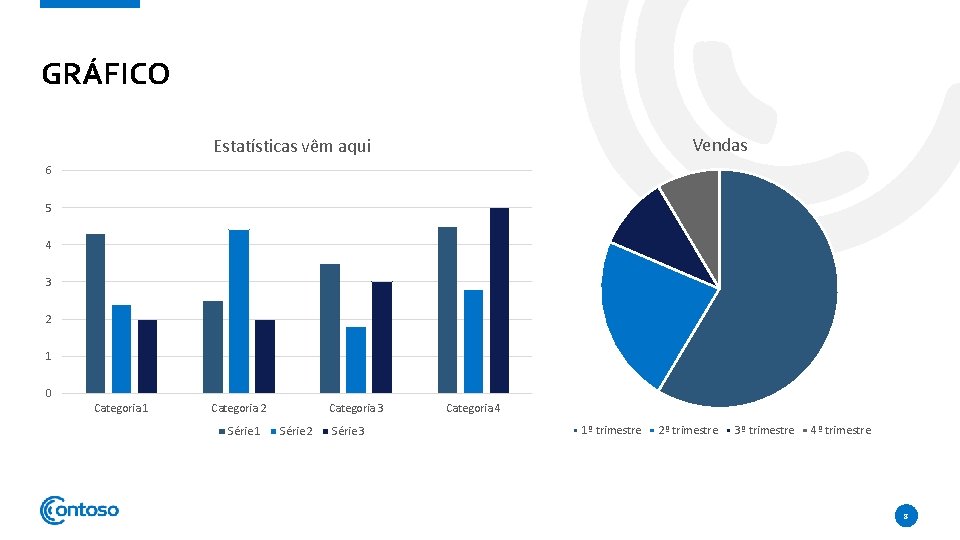 GRÁFICO Vendas Estatísticas vêm aqui 6 5 4 3 2 1 0 Categoria 1