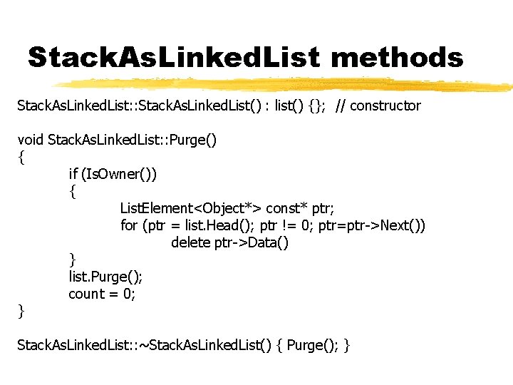 Stack. As. Linked. List methods Stack. As. Linked. List: : Stack. As. Linked. List()