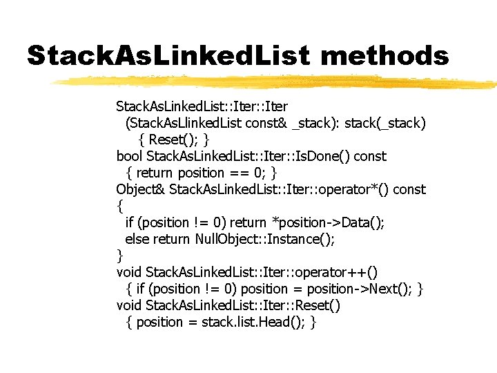 Stack. As. Linked. List methods Stack. As. Linked. List: : Iter (Stack. As. Llinked.