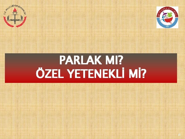 PARLAK MI? ÖZEL YETENEKLİ Mİ? 18 