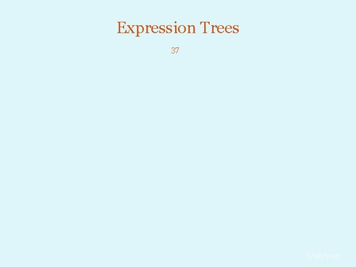 Expression Trees 37 2/28/2021 