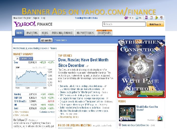 BANNER ADS ON YAHOO. COM/FINANCE 