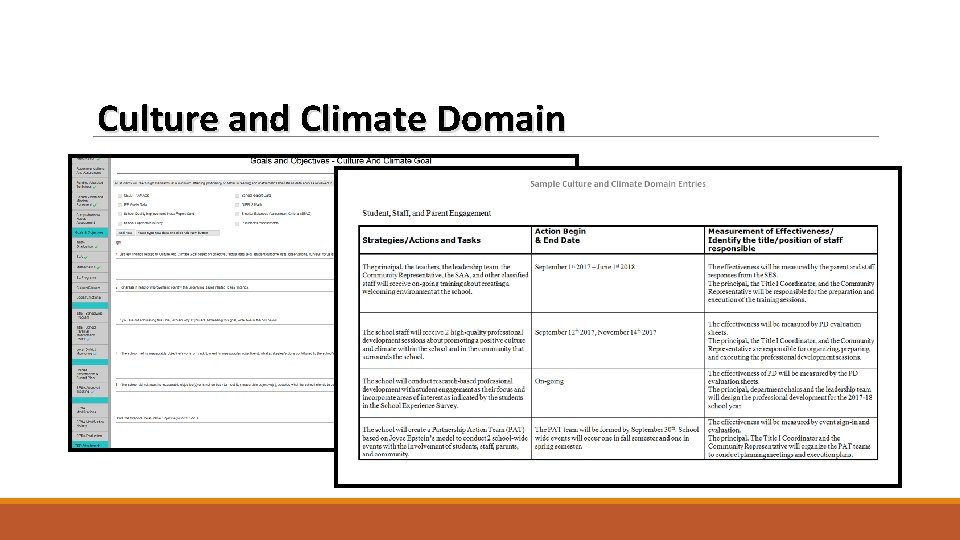 Culture and Climate Domain 