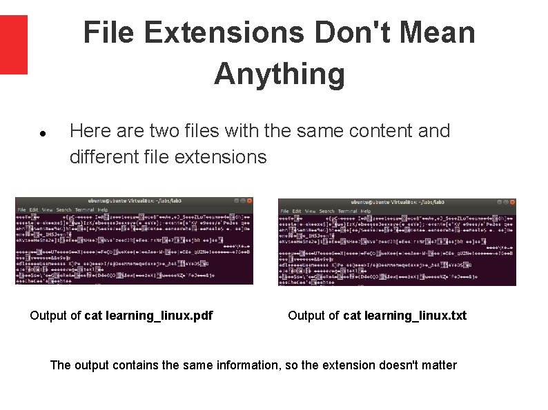 File Extensions Don't Mean Anything Here are two files with the same content and