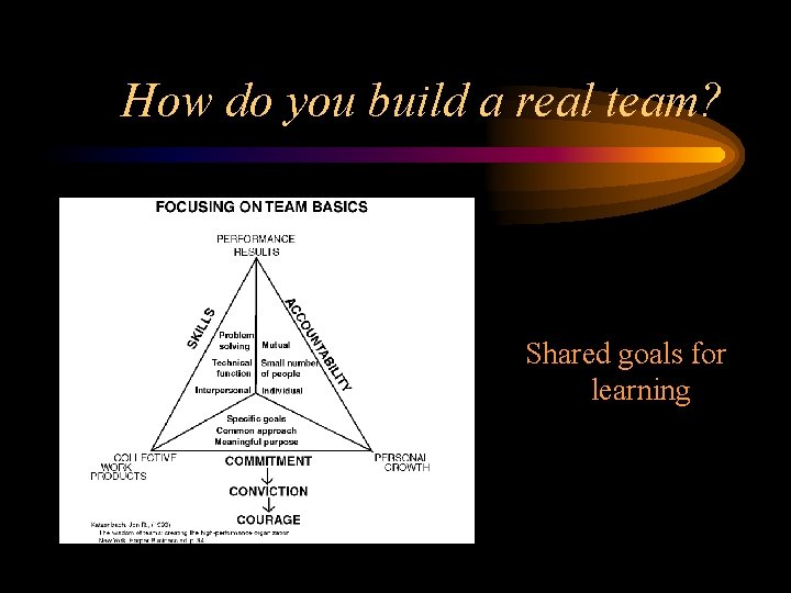 How do you build a real team? Shared goals for learning 