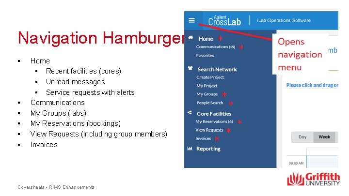 Navigation Hamburger! § § § Home § Recent facilities (cores) § Unread messages §