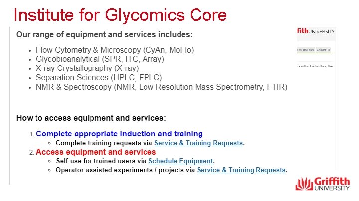 Institute for Glycomics Core 