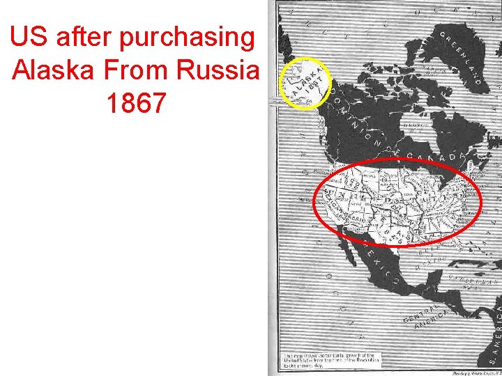 US after purchasing Alaska From Russia 1867 