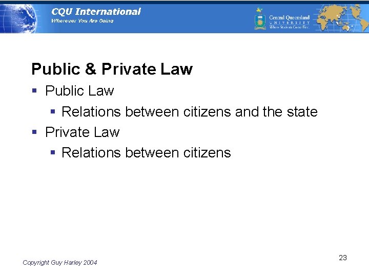 Public & Private Law § Public Law § Relations between citizens and the state