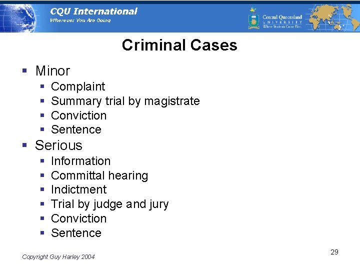 Criminal Cases § Minor § § Complaint Summary trial by magistrate Conviction Sentence §