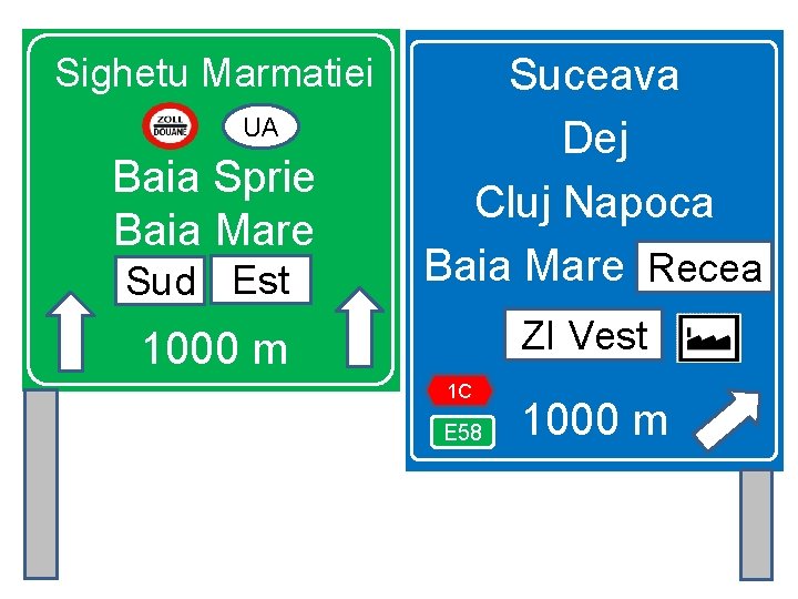 Sud Est Suceava Dej Cluj Napoca Baia Mare Recea 1000 m ZI Vest Sighetu