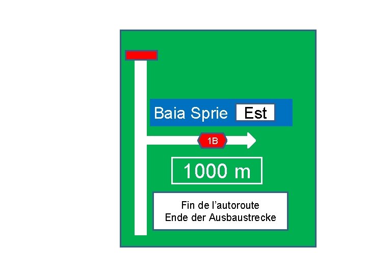 Baia Sprie Est 1 B 1000 m Fin de l’autoroute Ende der Ausbaustrecke 