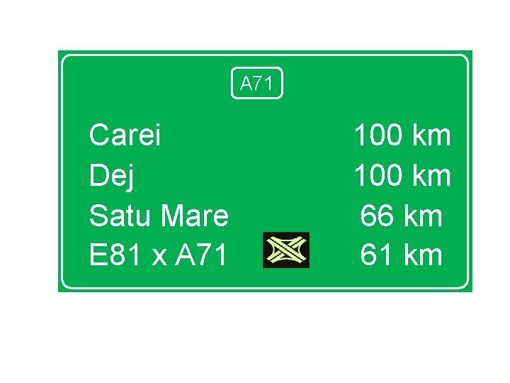 A 71 Carei Dej Satu Mare E 81 x A 71 100 km 66