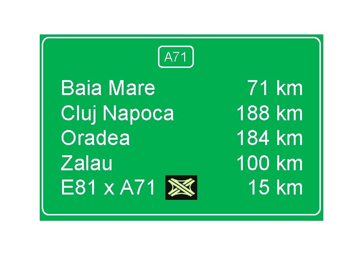 A 71 Baia Mare Cluj Napoca Oradea Zalau E 81 x A 71 71