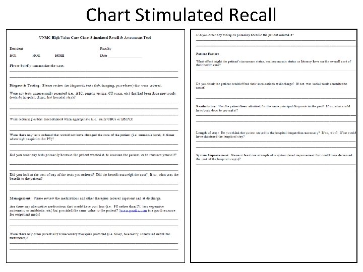 Chart Stimulated Recall 