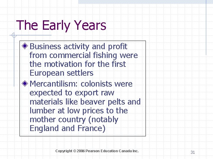 The Early Years Business activity and profit from commercial fishing were the motivation for
