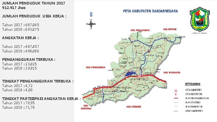 JUMLAH PENDUDUK TAHUN 2017 912. 917 Jiwa JUMLAH PENDUDUK USIA KERJA : Tahun 2017