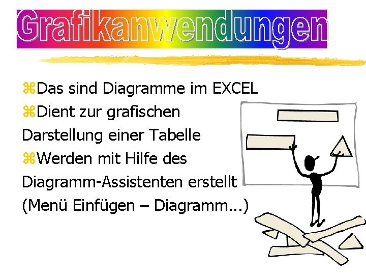 z. Das sind Diagramme im EXCEL z. Dient zur grafischen Darstellung einer Tabelle z.