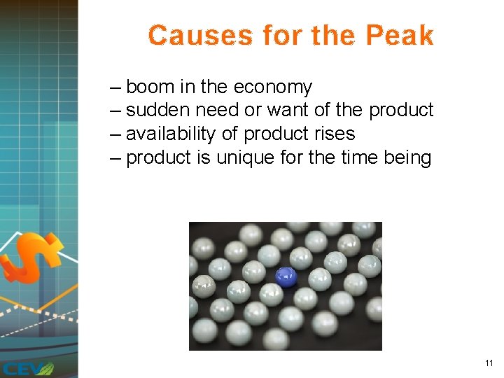 Causes for the Peak – boom in the economy – sudden need or want