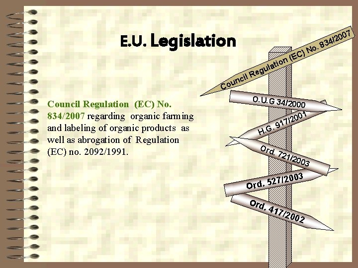 07 E. U. Legislation . 8 (E on lati No ) C gu Re