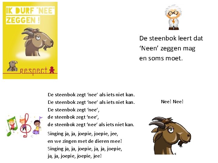 De steenbok leert dat ‘Neen’ zeggen mag en soms moet. De steenbok zegt ‘nee’
