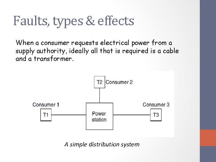 Faults, types & effects When a consumer requests electrical power from a supply authority,
