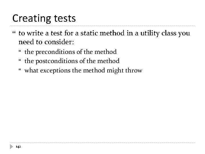 Creating tests to write a test for a static method in a utility class