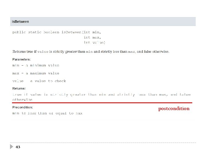 postcondition 43 