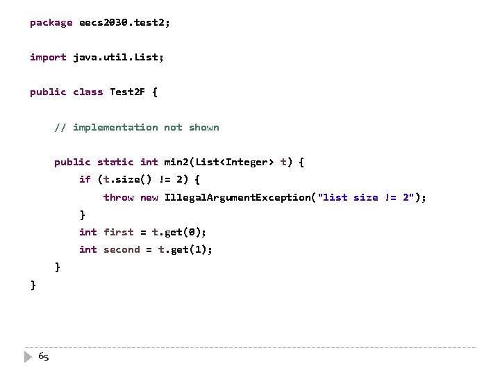 package eecs 2030. test 2; import java. util. List; public class Test 2 F package eecs 2030. test 2; import java. util. List; public class Test 2 F