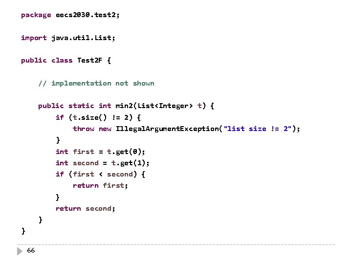 package eecs 2030. test 2; import java. util. List; public class Test 2 F package eecs 2030. test 2; import java. util. List; public class Test 2 F