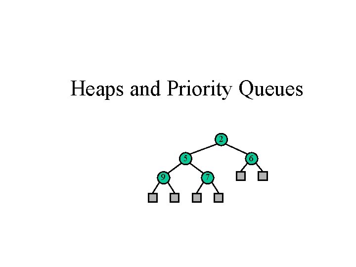 Heaps and Priority Queues 2 5 9 6 7 