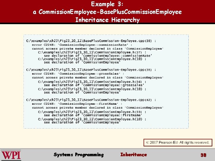 Example 3: a Commission. Employee-Base. Plus. Commission. Employee Inheritance Hierarchy Systems Programming Inheritance 38