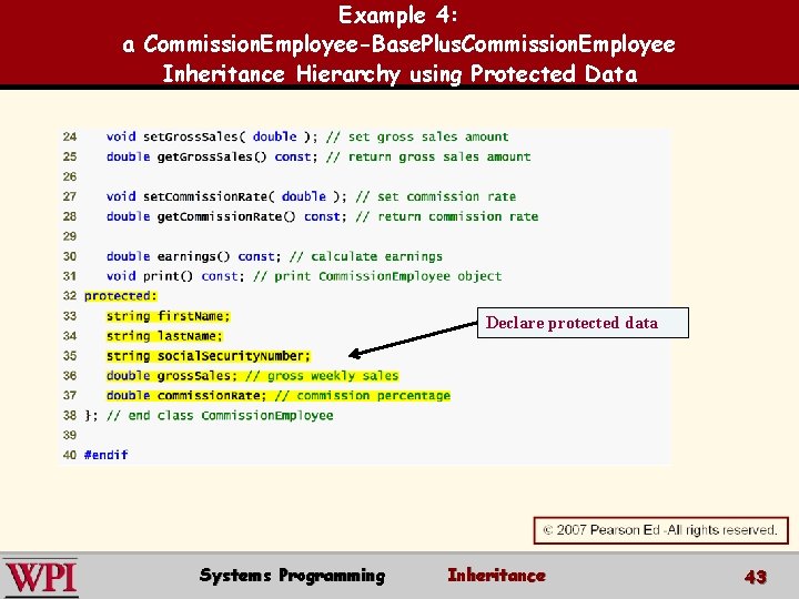 Example 4: a Commission. Employee-Base. Plus. Commission. Employee Inheritance Hierarchy using Protected Data Declare