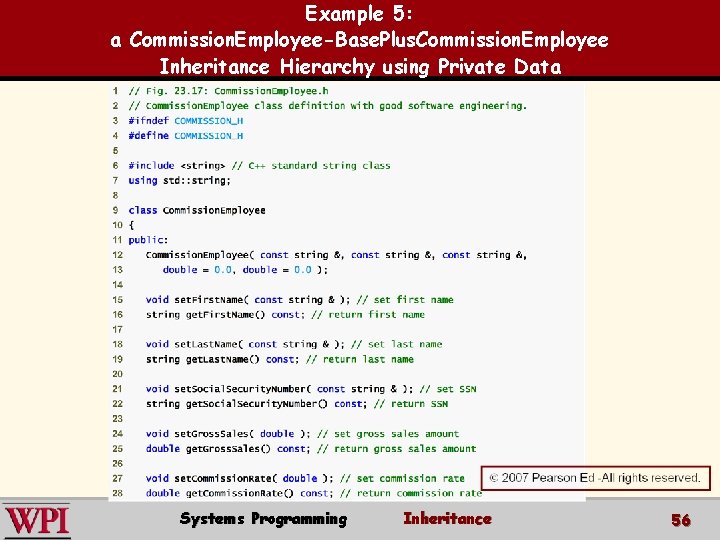 Example 5: a Commission. Employee-Base. Plus. Commission. Employee Inheritance Hierarchy using Private Data Systems