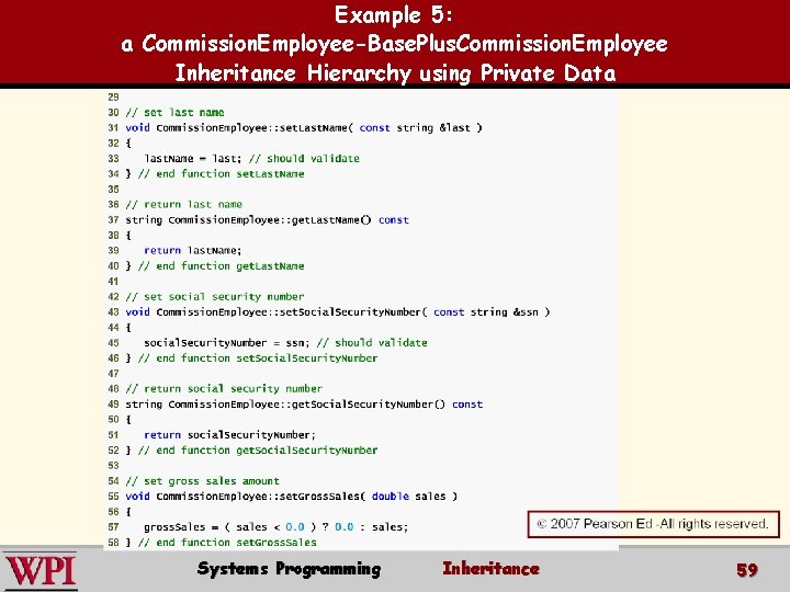 Example 5: a Commission. Employee-Base. Plus. Commission. Employee Inheritance Hierarchy using Private Data Systems