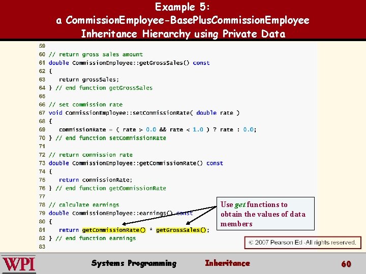 Example 5: a Commission. Employee-Base. Plus. Commission. Employee Inheritance Hierarchy using Private Data Use