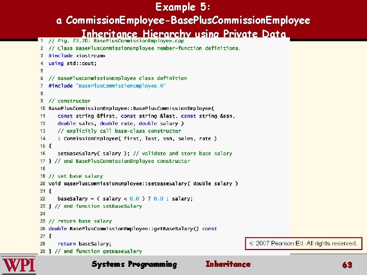 Example 5: a Commission. Employee-Base. Plus. Commission. Employee Inheritance Hierarchy using Private Data Systems