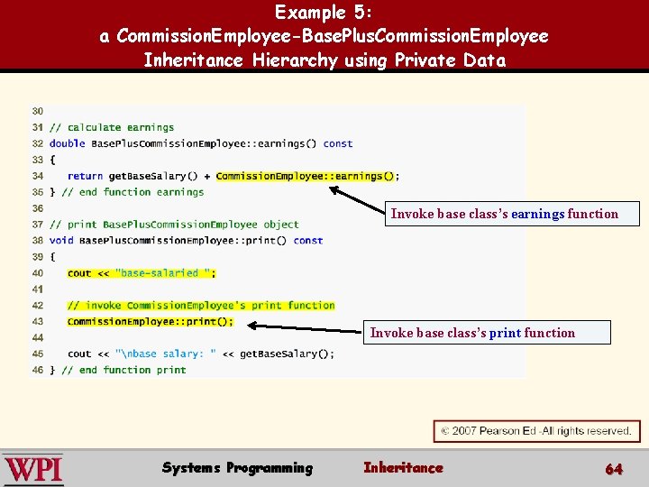 Example 5: a Commission. Employee-Base. Plus. Commission. Employee Inheritance Hierarchy using Private Data Invoke