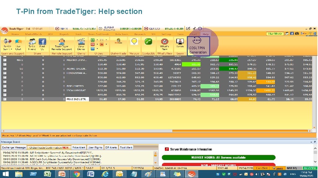 T-Pin from Trade. Tiger: Help section CDSL TPIN Generation 