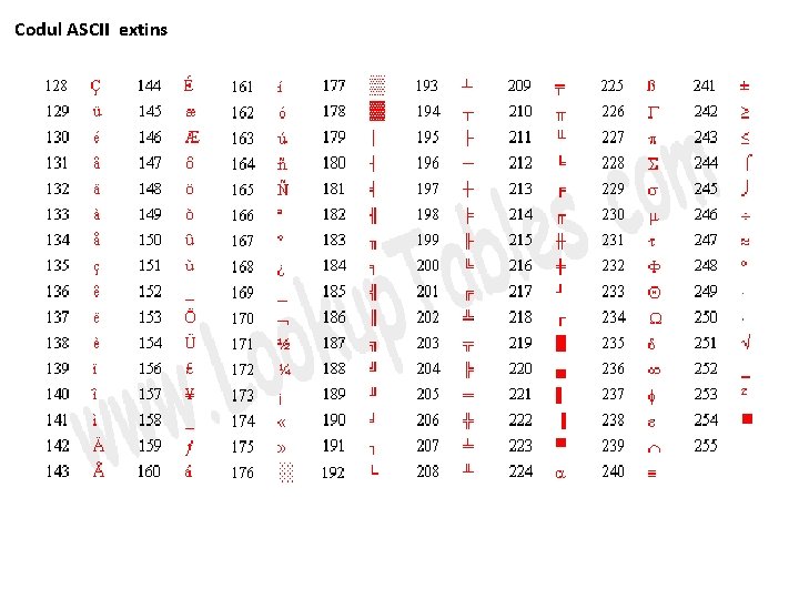 Codul ASCII extins 