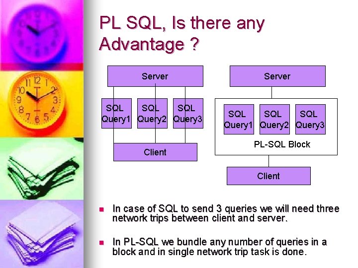 PL SQL, Is there any Advantage ? Server SQL SQL Query 1 Query 2