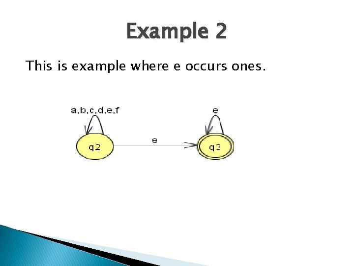 Example 2 This is example where e occurs ones. 