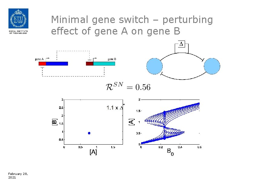 Minimal gene switch – perturbing effect of gene A on gene B February 28,