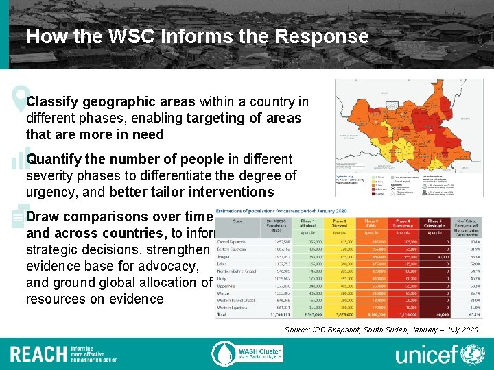 How the WSC Informs the Response Classify geographic areas within a country in different