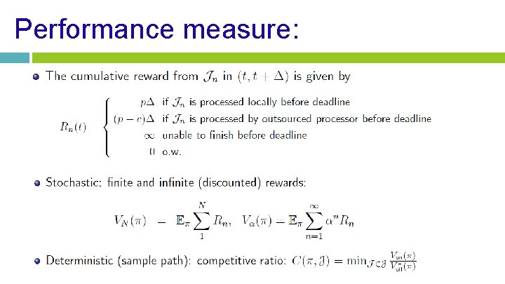 Performance measure: 