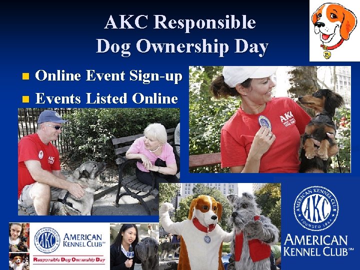 AKC Responsible Dog Ownership Day Online Event Sign-up n Events Listed Online n 