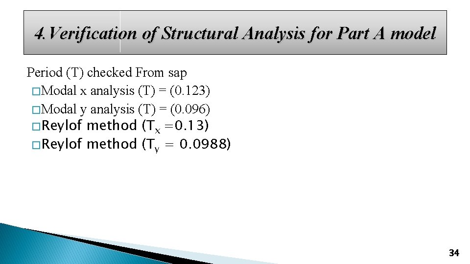 4. Verification of Structural Analysis for Part A model Period (T) checked From sap